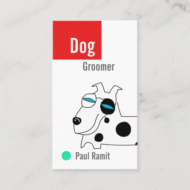 Visitkort för hundGroomerfärg (Framsida)