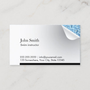 Visitkort för instruktör för simma för blåttv