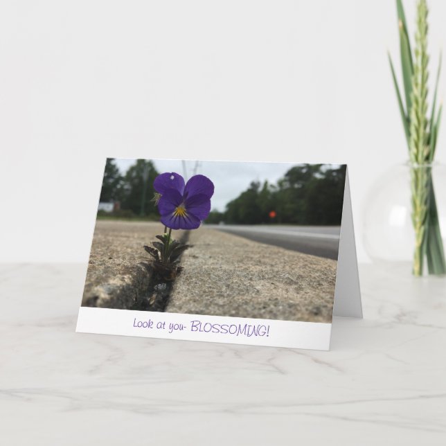 Visitkort för jaktblommor (grattisar) kort (Framsida)