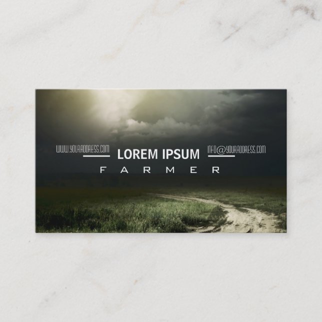 Visitkort för jordbruk för bondefältäng (Framsida)