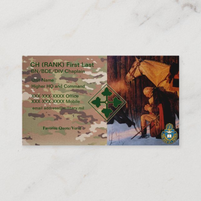 visitkort för kaplan 4ID (Framsida)