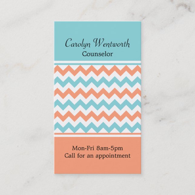 Visitkort för korall- & Aquasparreanpassningsbar (Framsida)