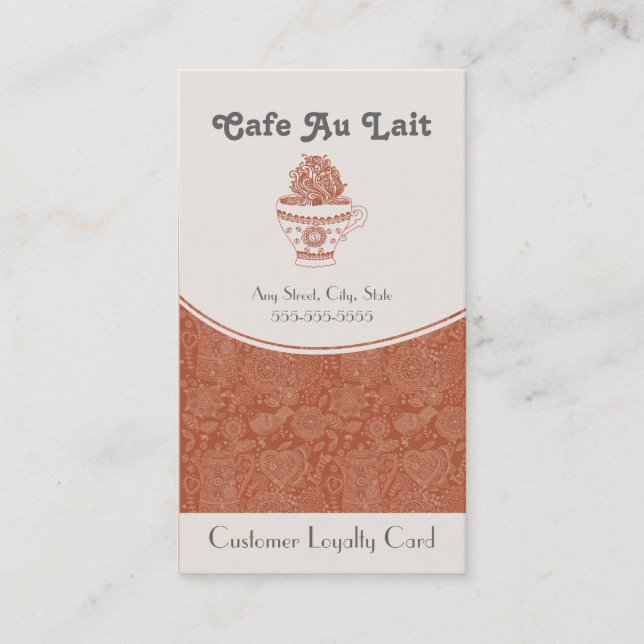 Visitkort för kort för coffee (Framsida)