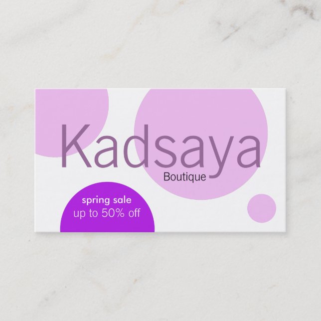 Visitkort för lager för BoutiqueKadsaya 8 (Framsida)