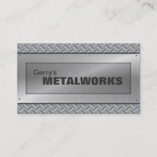 Visitkort för lakanmetallhandel - svart & silver