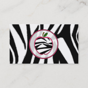 Visitkort för lärare för zebra tryckApple mode