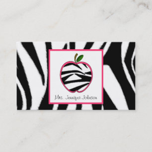 Visitkort för lärare för zebra tryckApple mode