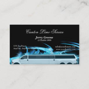 Visitkort för Limousine för neonblått SUV