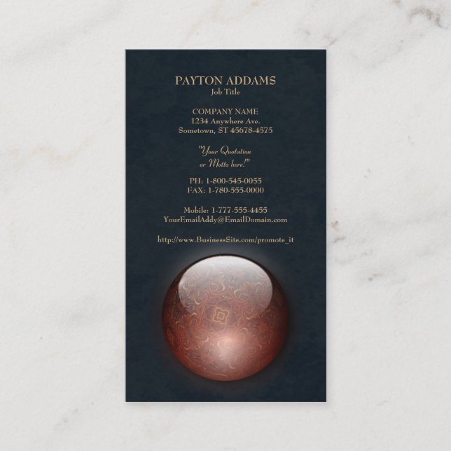 Visitkort för lodrät för akrylvisionjuvel (Framsida)