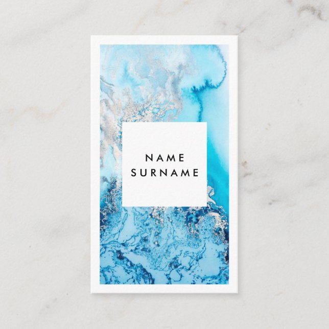 Visitkort för lodrät för konstnärAquavattenfärg (Framsida)