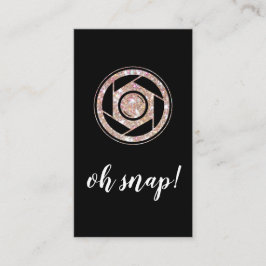 Visitkort för lodrät för OhSnap glitterfotograf