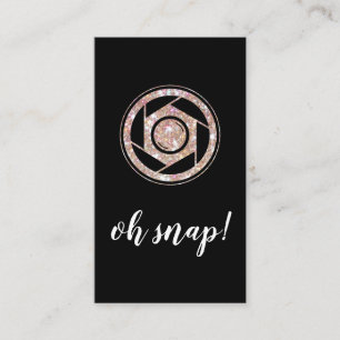 Visitkort för lodrät för OhSnap glitterfotograf