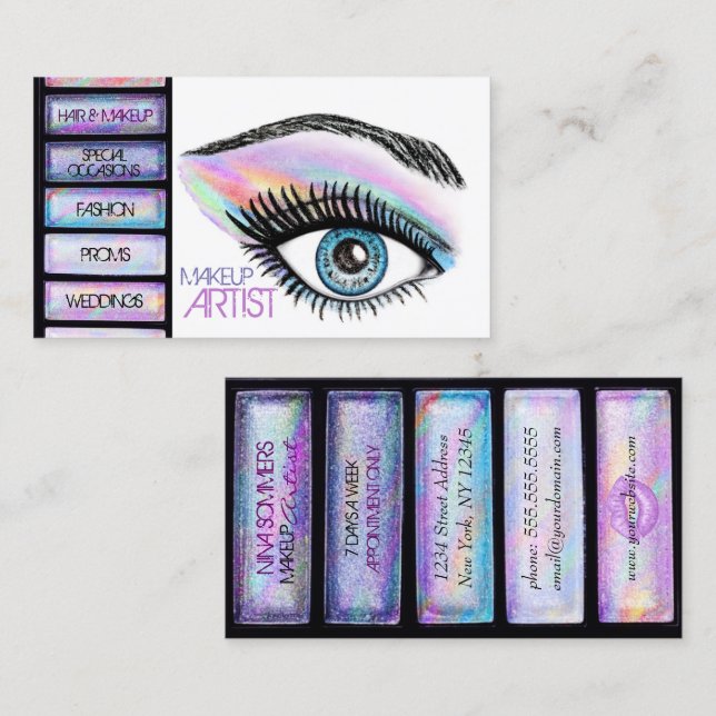 Visitkort för Makeupkonstnär (Fram/baksida)