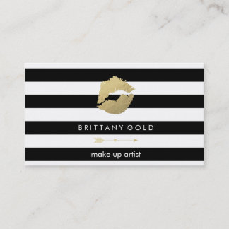 Visitkort för Makeupkonstnär - chic guld och svart