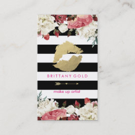 Visitkort för Makeupkonstnär - chic guld och svart