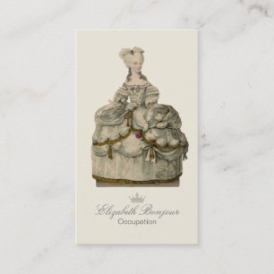 Visitkort för Marie Antoinette överdådig klänn