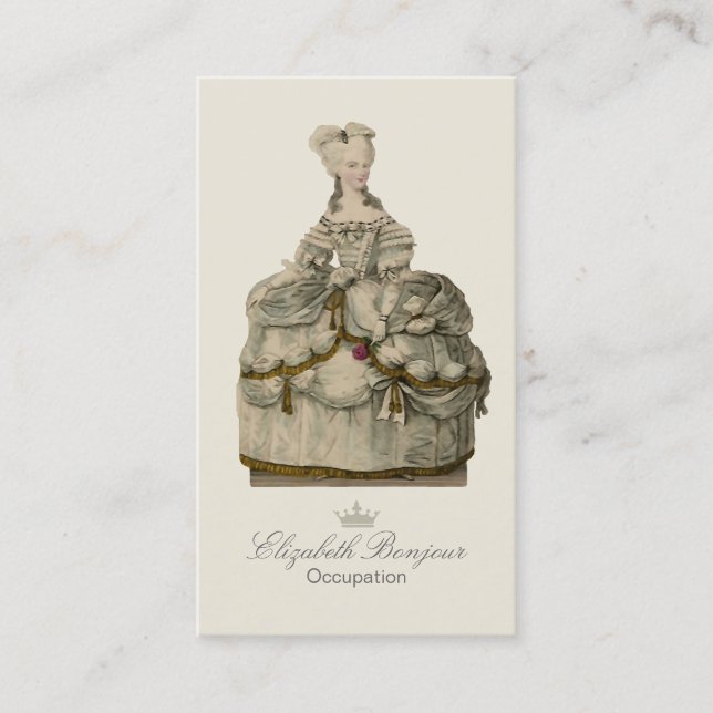 Visitkort för Marie Antoinette överdådig klänning~ (Framsida)