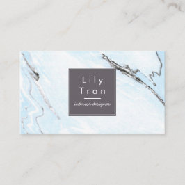 Visitkort för marmor för himmelblåttvattenfärg