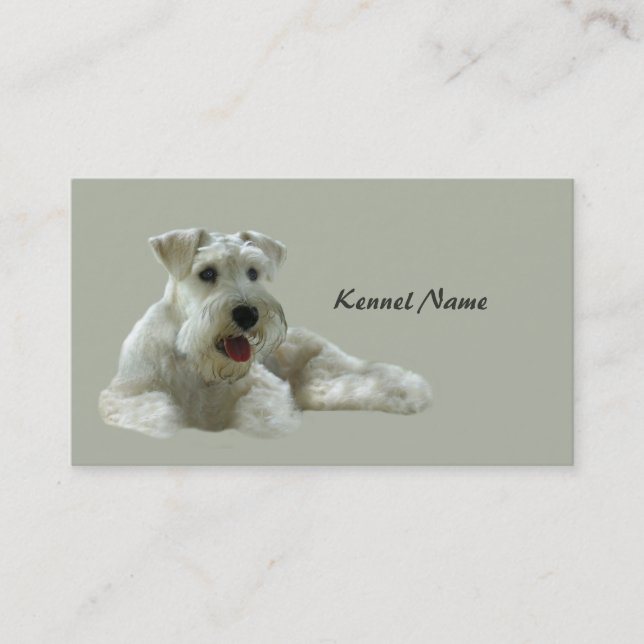 Visitkort för miniatyrSchnauzeravelsdjur (Framsida)