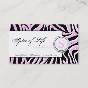 Visitkort för Monogram för zebra tryck för