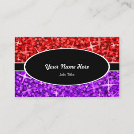 Visitkort för oval för svart för lilor för