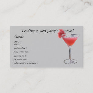 Visitkort för partyPlannerBartender