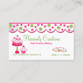 Visitkort för rosa- och gröntsötsakbageri