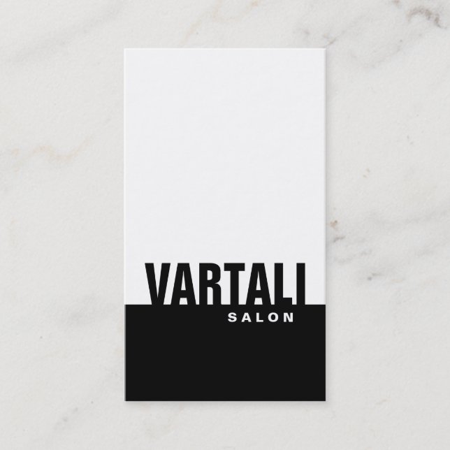 Visitkort för salong för klassikerslättsvart (Framsida)
