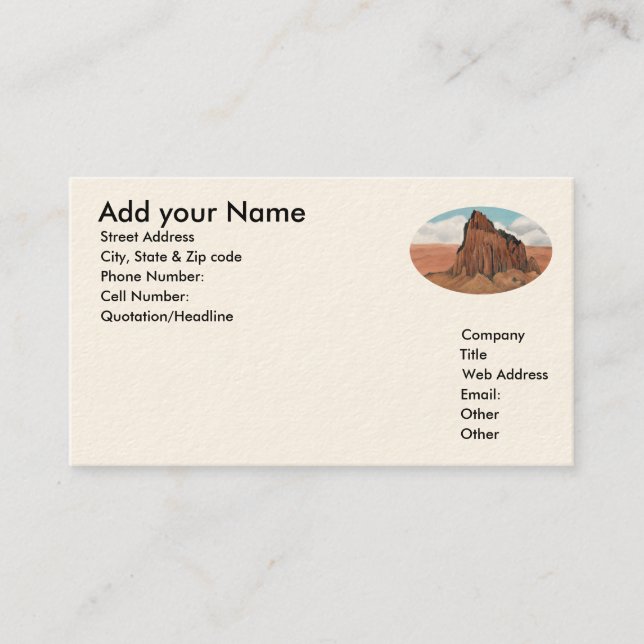 Visitkort för Shiprock ~-Tsé Bit A'í ~ (Framsida)