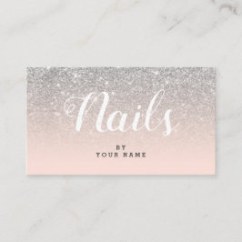 Visitkort för silver för rosor för nagelkonstnär