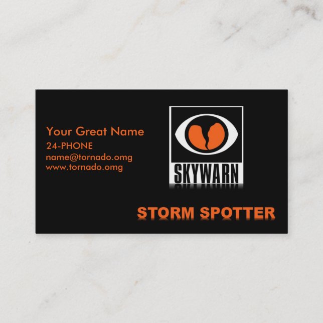 Visitkort för SKYWARN-stormSpotter (Framsida)