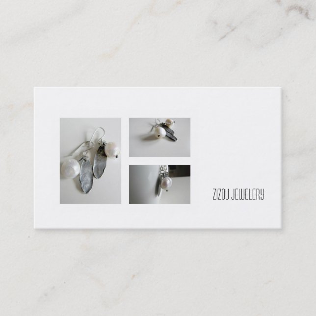 Visitkort för smyckensäljare, tillverkare… (Framsida)