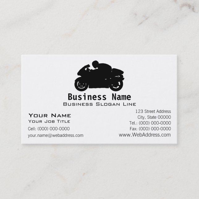 Visitkort för sportcykelmotorcykel (Framsida)