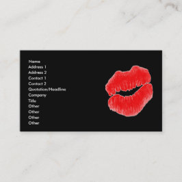 Visitkort för svart för vit för läppar för
