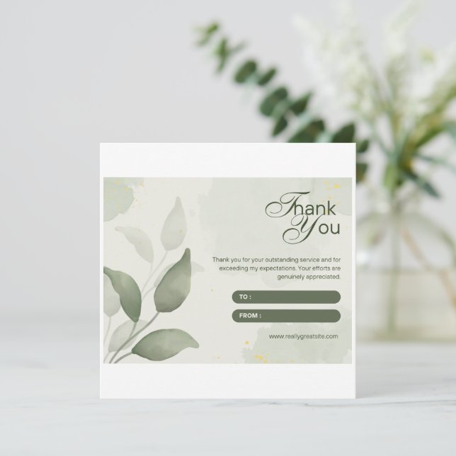 visitkort för tackkort tack kort (Stående Fram)