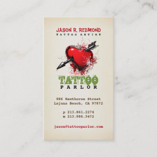 Visitkort för tatueringmottagningsrumvintage