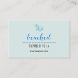 Visitkort för tema för sköldpaddalogotypstrand