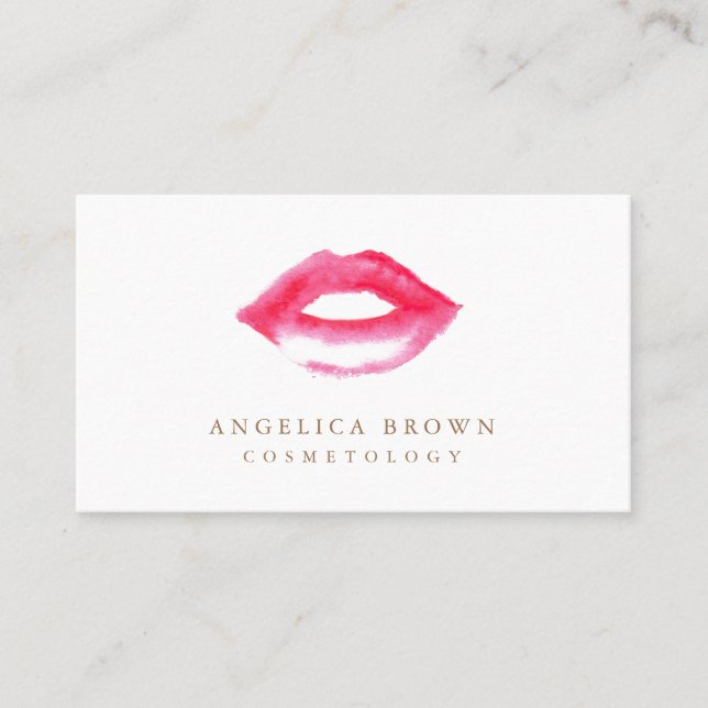 Visitkort för vattenfärgläppstiftCosmetology (Framsida)