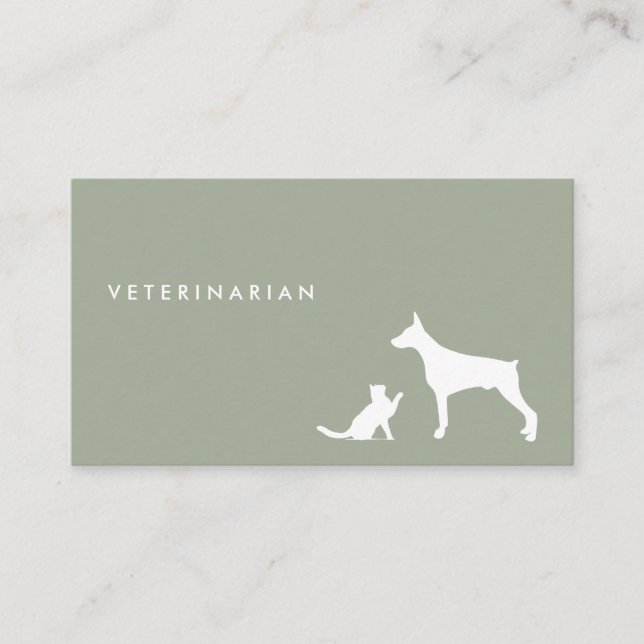 Visitkort för veterinär- katt- och hundı (Framsida)