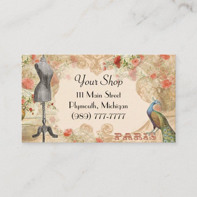 Visitkort för VictorianvintageSeamstress (Framsida)