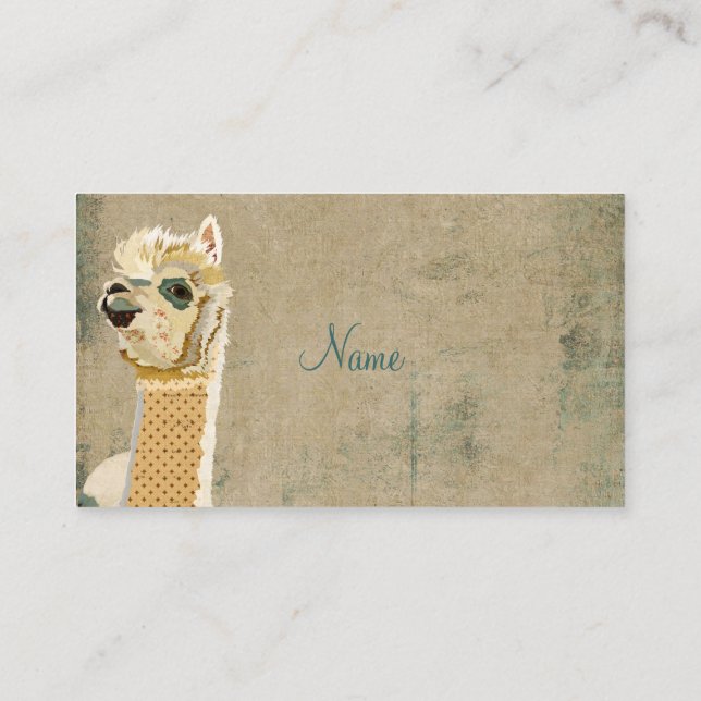 Visitkort för vintageAlpacablått (Baksida)