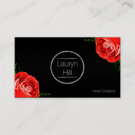 Visitkort för vintageröd rosdesign