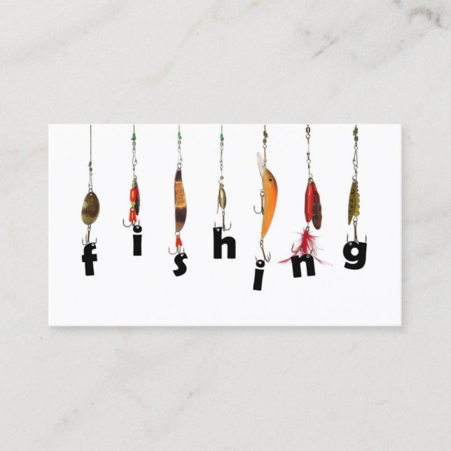 Visitkort för vit för fiskeutrustning enkel (Framsida)