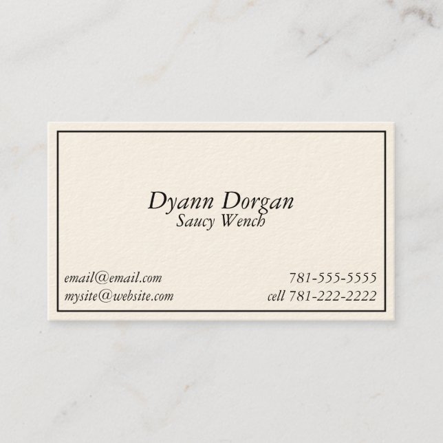 Visitkort för Wench för KRW-noveltyskämt näsvis (Framsida)