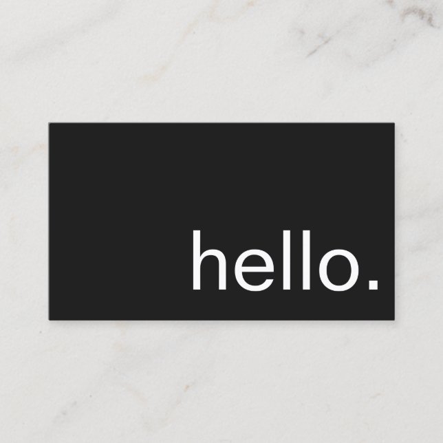 Visitkort - hello. (Framsida)
