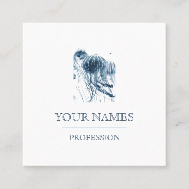 VISITKORT: JELLYFISH FYRKANTIGT VISITKORT (Framsida)