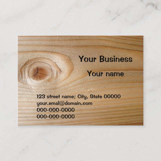 Visitkort på oavslutat trä (Framsida)