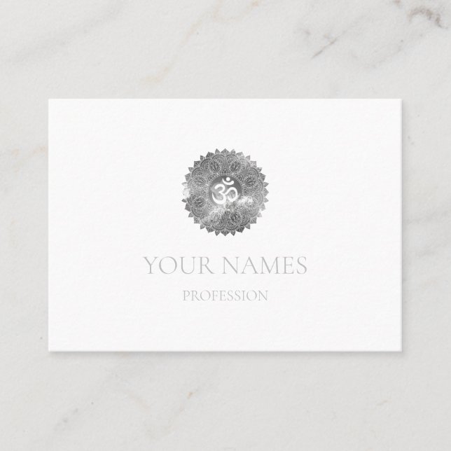 VISITKORT: RAINBOW MANDALA + OHM  VISITKORT (Framsida)