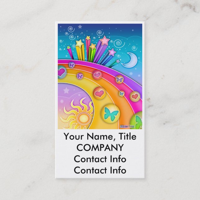 Visitkort - Retro himmel för Sixtiespopkonst (Framsida)