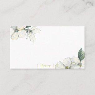 Visitkort scripture, dogwood, blommigt